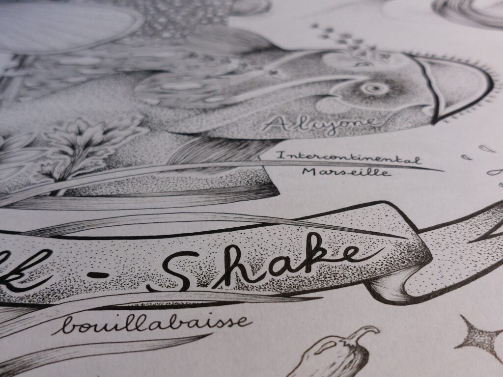 dessins volutes restaurant alcyone