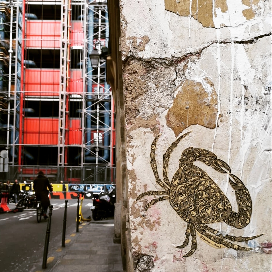 collage dessins mur street art Marseille
